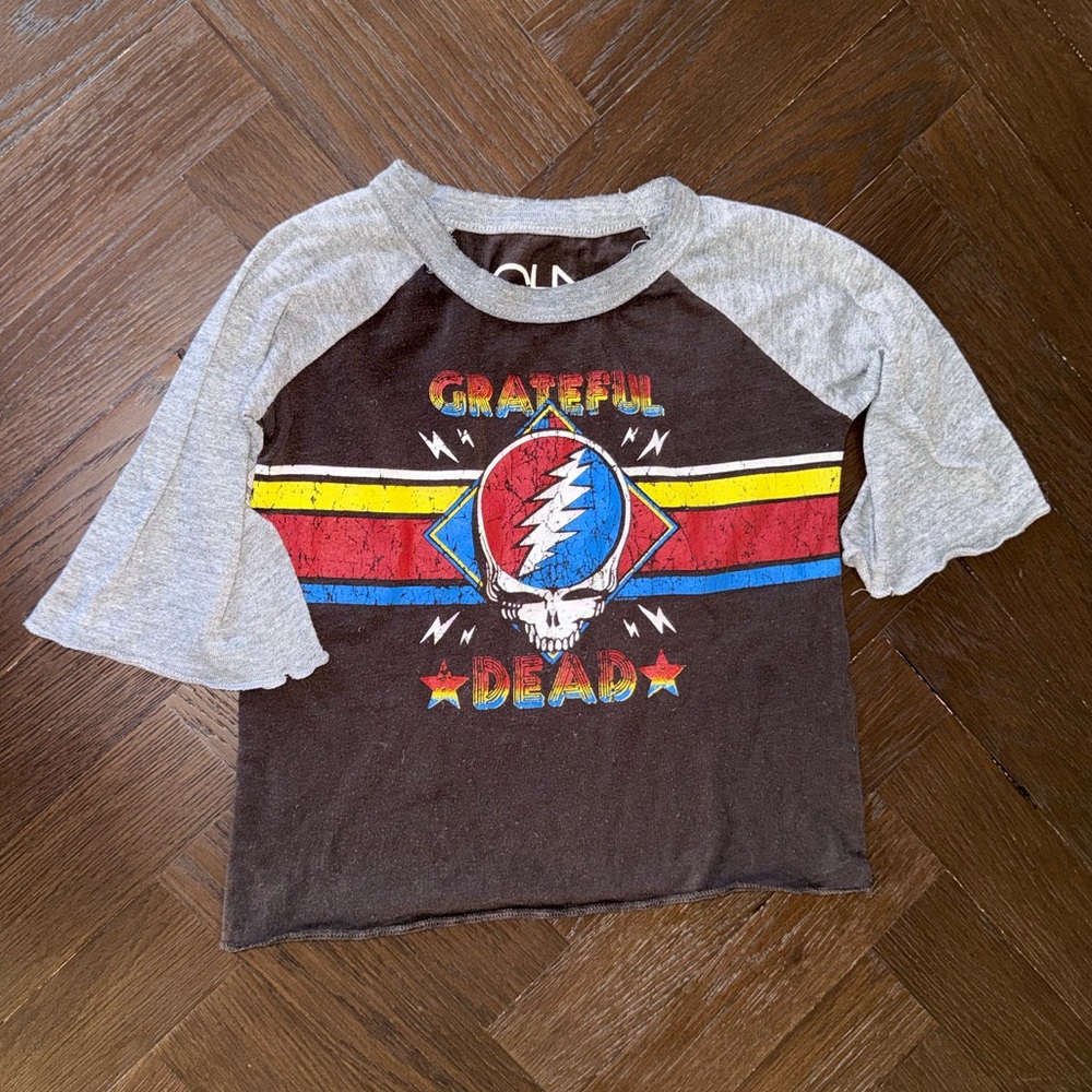 Chaser Kids Grateful Dead Tee - Gray and Brown with Colorful Stripes